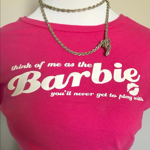 Vintage Retro Logo Hot Pink Barbie Tee Shirt - Picture 2 of 8